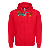 Red howdy with cowboy hat and cactus Zipper Hoodie - Artiststas