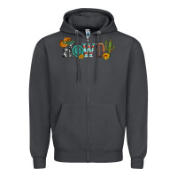 Smoke howdy with cowboy hat and cactus Zipper Hoodie - Artiststas