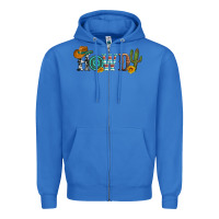 True Royal howdy with cowboy hat and cactus Zipper Hoodie - Artiststas