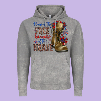 Home Of The Free Because Of The Brave Vintage Hoodie Designed By Zillion Design Studio