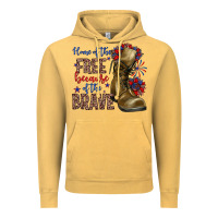 Vintage Mustard home of the free because of the brave Vintage Hoodie - Zillion Design Studio