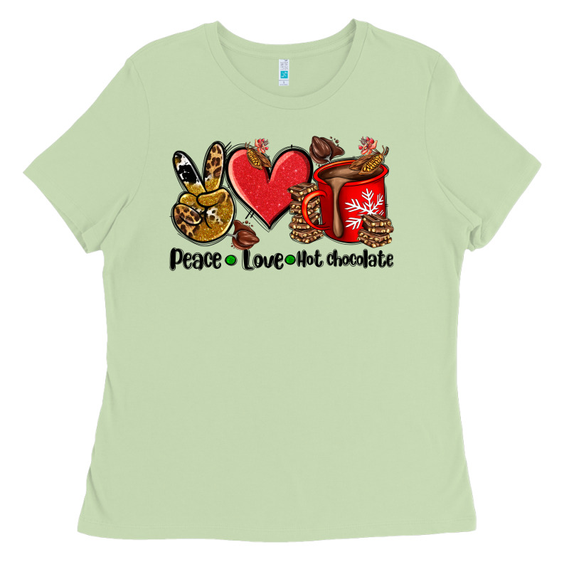 Peace Love  Hot Chocolate Ladies Tee by AdoDesignShop | Teevron
