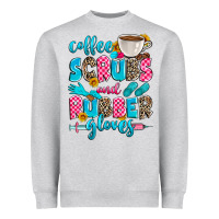 Heather Grey coffee scrubs and rubber gloves Heavyweight Sweatshirt - Zillion Design Studio