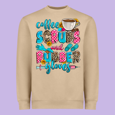 Coffee Scrubs And Rubber Gloves Heavyweight Sweatshirt Designed By Zillion Design Studio