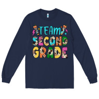 Navy team second grade Long Sleeve Tee - JahusDesignShop
