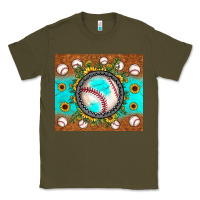 Army Green baseball turquoise sunflower Classic Tee - JahusDesignShop