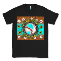 Black baseball turquoise sunflower Classic Tee - JahusDesignShop
