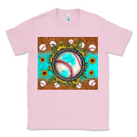 Bubblegum Pink baseball turquoise sunflower Classic Tee - JahusDesignShop
