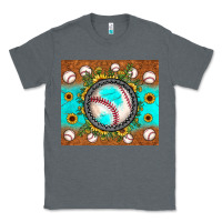 Charcoal Heather baseball turquoise sunflower Classic Tee - JahusDesignShop