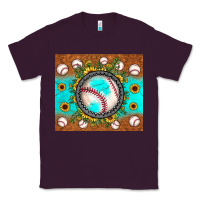 Plum baseball turquoise sunflower Classic Tee - JahusDesignShop