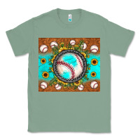 Sage baseball turquoise sunflower Classic Tee - JahusDesignShop