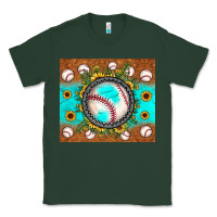 Sports Green baseball turquoise sunflower Classic Tee - JahusDesignShop
