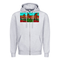Heather Grey horses roses ann cactuses license plate Zipper Hoodie - Artiststas