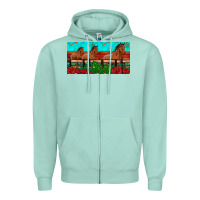 Seafoam horses roses ann cactuses license plate Zipper Hoodie - Artiststas