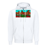 White horses roses ann cactuses license plate Zipper Hoodie - Artiststas