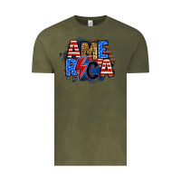 Vintage Olive america lightning bolt Vintage Tee - Zillion Design Studio