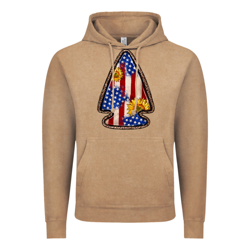 American Flag Sunflower Arrowhead Vintage Hoodie by Zillion Design Studio | Teevron