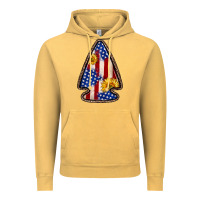 Vintage Mustard American flag sunflower arrowhead Vintage Hoodie - Zillion Design Studio