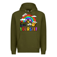 Army Green bee yourself Premium Hoodie - LillyAllenDesigns