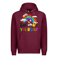 Burgundy bee yourself Premium Hoodie - LillyAllenDesigns