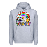 Heather Grey bee yourself Premium Hoodie - LillyAllenDesigns