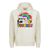 Oatmeal Heather bee yourself Premium Hoodie - LillyAllenDesigns