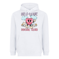 White self love social club Heavyweight Hoodie - MaliasSmallBusiness