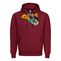 Burgundy cowboy hat Zipper Hoodie - AdoDesignShop
