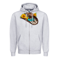 Heather Grey cowboy hat Zipper Hoodie - AdoDesignShop
