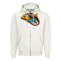 Oatmeal Heather cowboy hat Zipper Hoodie - AdoDesignShop