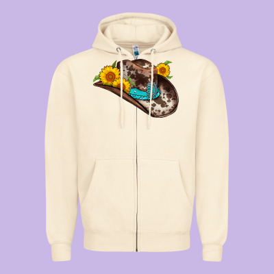Cowboy Hat Zipper Hoodie Designed By Adodesignshop