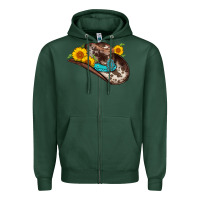 Sports Green cowboy hat Zipper Hoodie - AdoDesignShop