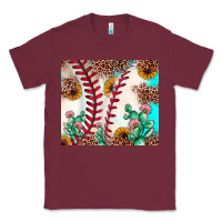 Burgundy baseball leopard turquoise cactus sunflower Classic Tee - JahusDesignShop