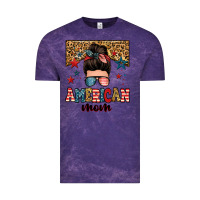 Cloud Purple american mom junkie messy bun Vintage Tee - Zillion Design Studio