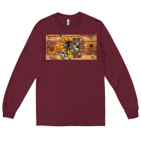Burgundy leopard cross butterfly sunflower Long Sleeve Tee - JahusDesignShop