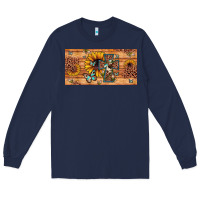 Navy leopard cross butterfly sunflower Long Sleeve Tee - JahusDesignShop