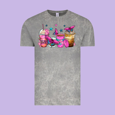 Antisocial Butterfly Coffee Cups Vintage Tee Designed By Zillion Design Studio