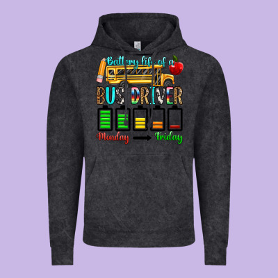 Battery Life Of A Bus Driver Vintage Hoodie Designed By Texasbilliewilder