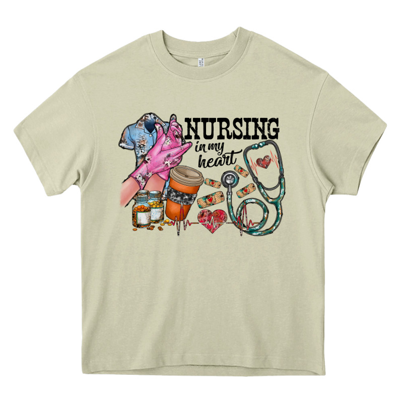 Nursing In My Heart Heavy Core Tee by RacoonDesign | Teevron