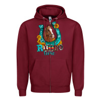 Burgundy horseshoe rodeo time Zipper Hoodie - Artiststas