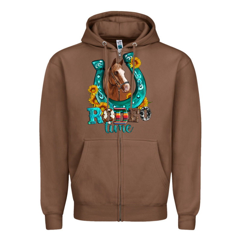 Horseshoe Rodeo Time Zipper Hoodie by Artiststas | Teevron