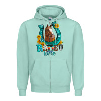 Seafoam horseshoe rodeo time Zipper Hoodie - Artiststas
