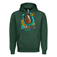 Sports Green horseshoe rodeo time Zipper Hoodie - Artiststas