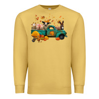Antique Gold fall farm animals truck nancy Premium Sweatshirt - NancyCooperArtShop