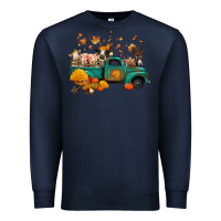 Navy fall farm animals truck nancy Premium Sweatshirt - NancyCooperArtShop