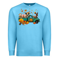 Ocean Blue fall farm animals truck nancy Premium Sweatshirt - NancyCooperArtShop