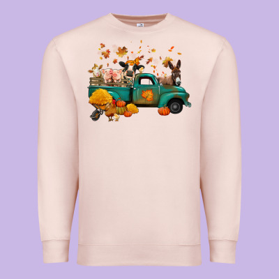 Fall Farm Animals Truck Nancy Premium Sweatshirt Designed By Nancycooperartshop