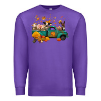 Purple fall farm animals truck nancy Premium Sweatshirt - NancyCooperArtShop
