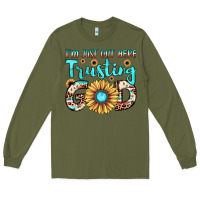 Army Green i'm just out here trusting god Long Sleeve Tee - JahusDesignShop