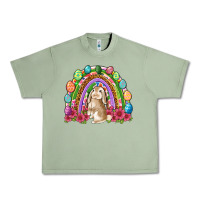 Oil Green Easter rainbow Bunny Easter Day Urban Heavy Tee - Neo Western